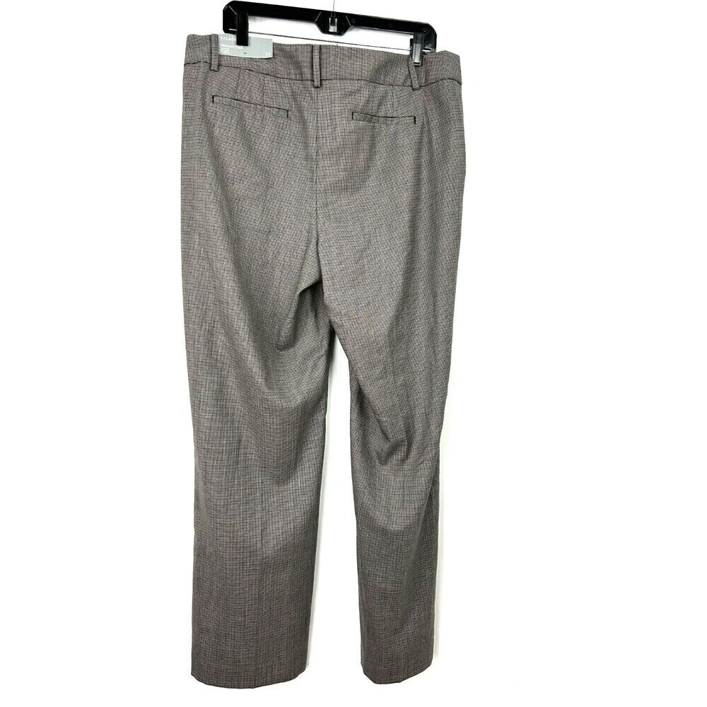 New Talbots Newport Pant Women Size 14 Brown Houndstooth Trouser Wool Blend T2 - Picture 5 of 12